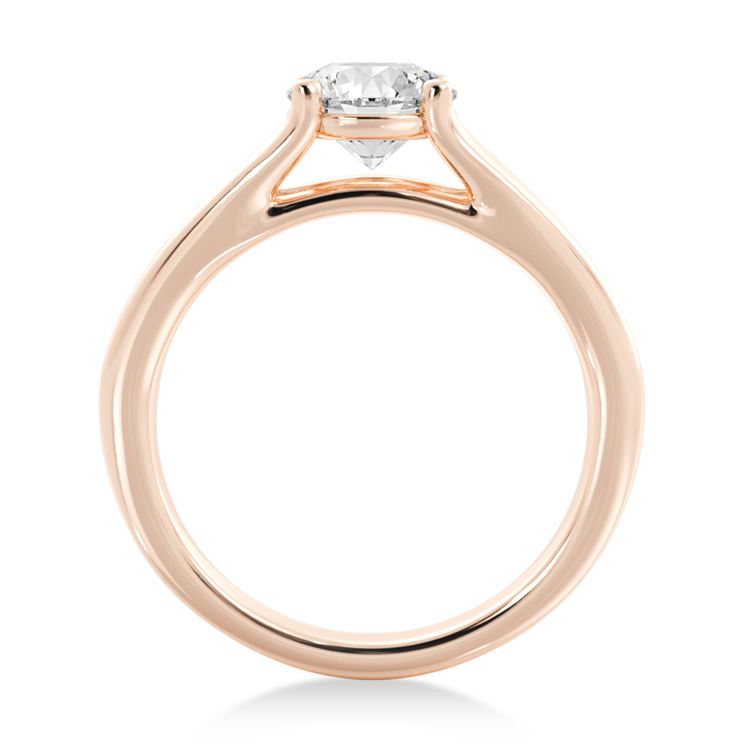 Split Shank Solitaire Engagement Ring 14k Rose Gold