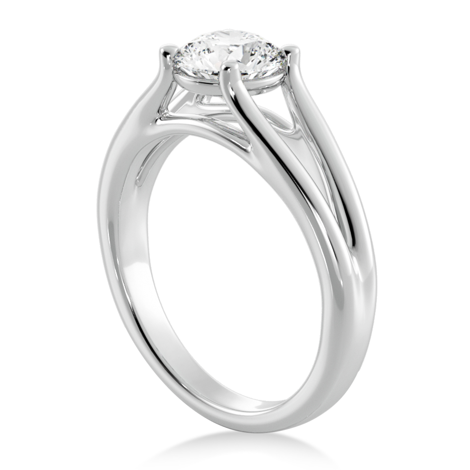 Split Shank Solitaire Engagement Ring Platinum