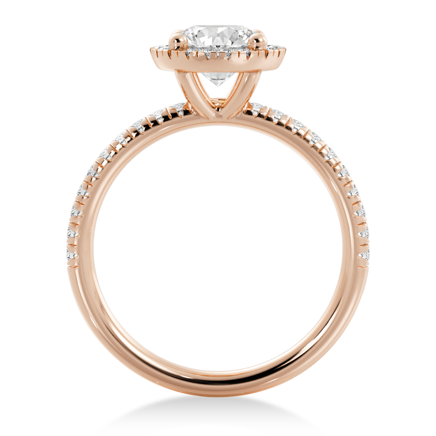 Diamond  Halo Engagement Ring 14k Rose Gold (0.28ct)