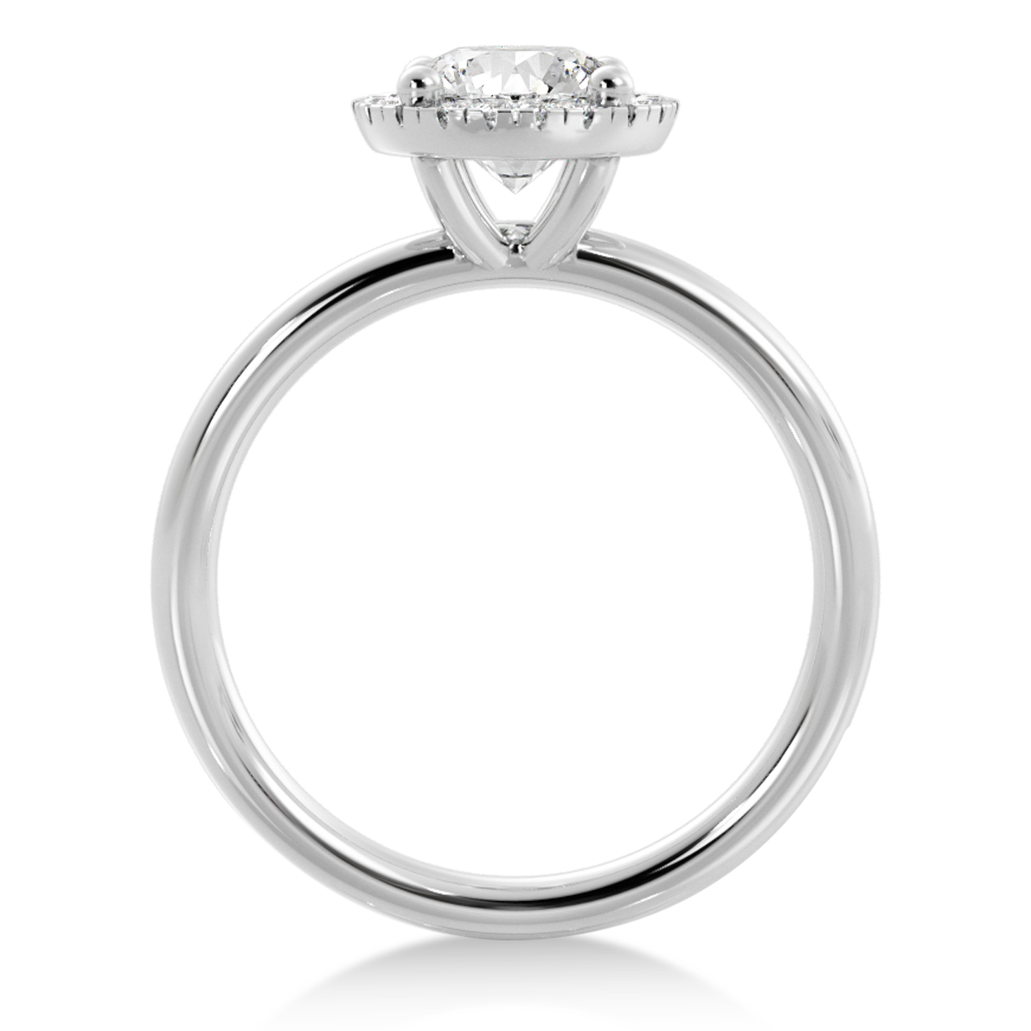 Lab Grown Diamond  Halo Engagement Ring 18k White Gold (0.08ct)