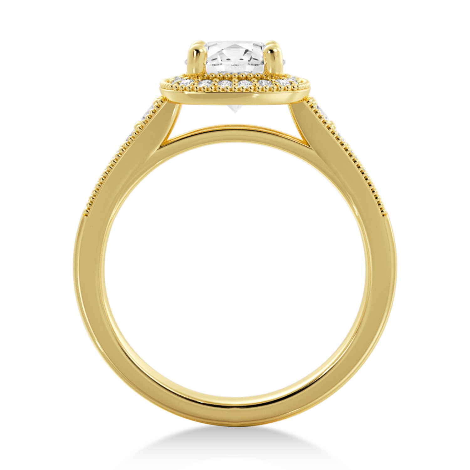 Antique Style Lab Diamond Halo Engagement Ring 14k Yellow Gold (0.24ct)