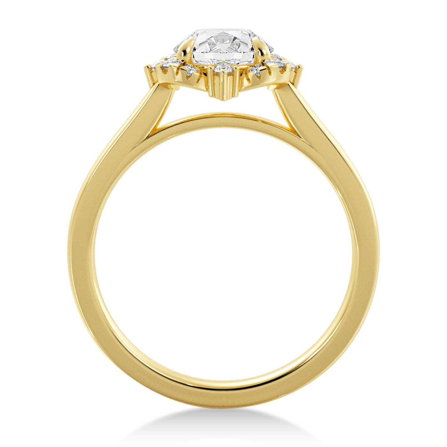 Lab Grown Reina Diamond Halo Engagement Ring 18k Yellow Gold (0.11ct)