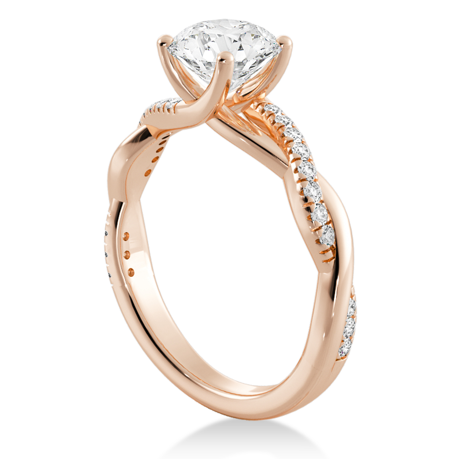 Twisted Diamond Engagement Ring14k Rose Gold (0.16ct)