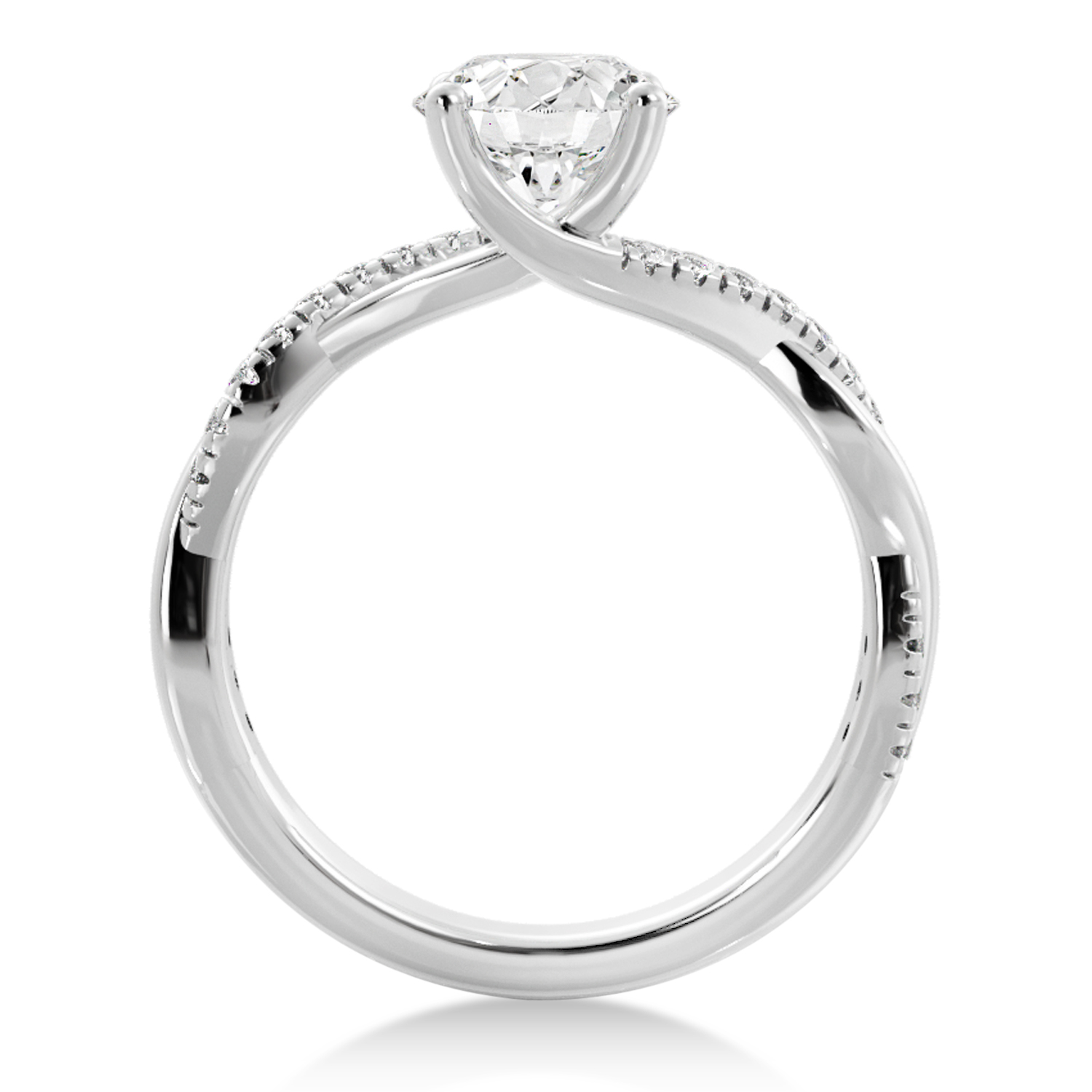 Lab Grown Twisted Diamond Engagement Ring18k White Gold (0.16ct)