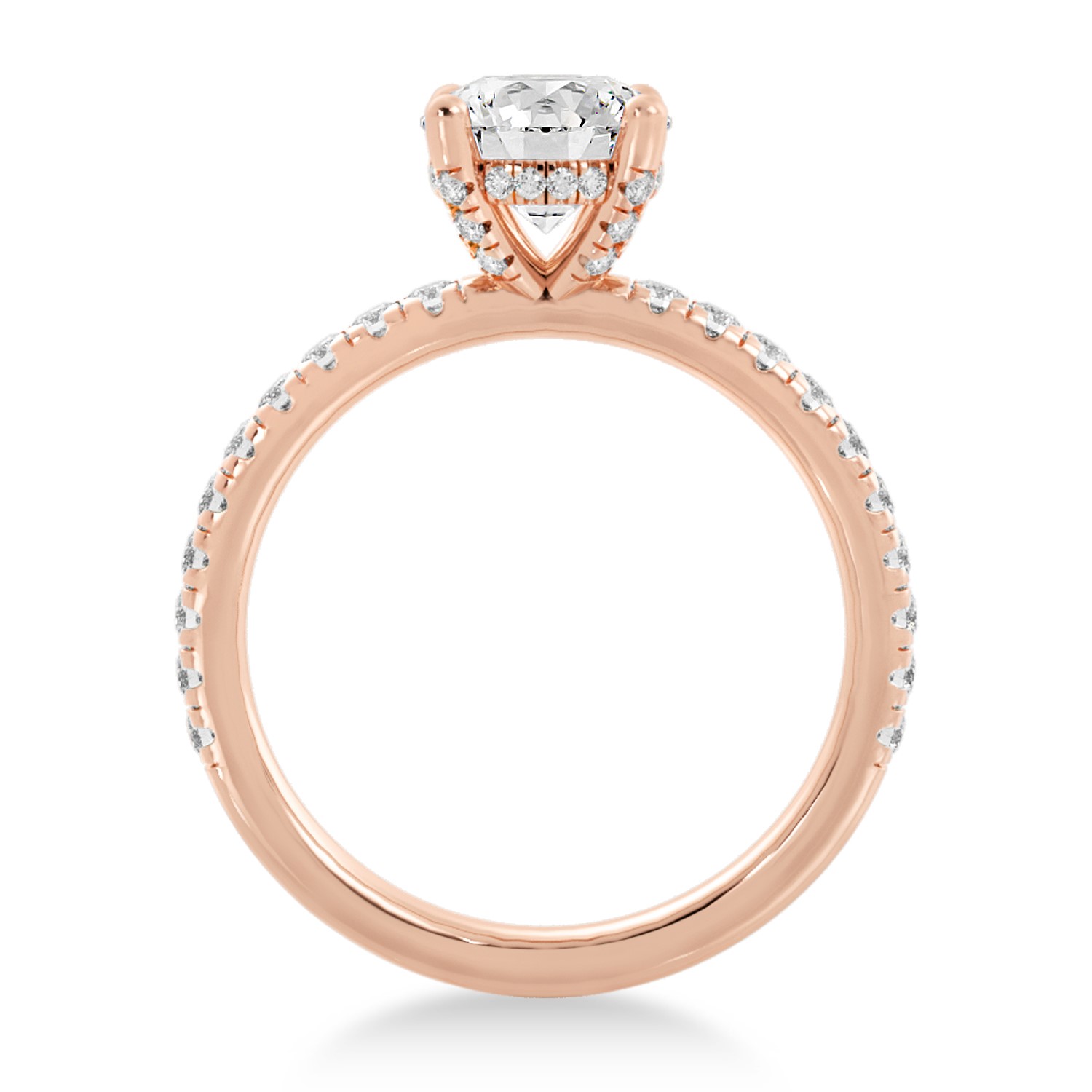 Lab Grown Diamond Hidden Halo Engagement Ring 14k Rose Gold (0.40ct)