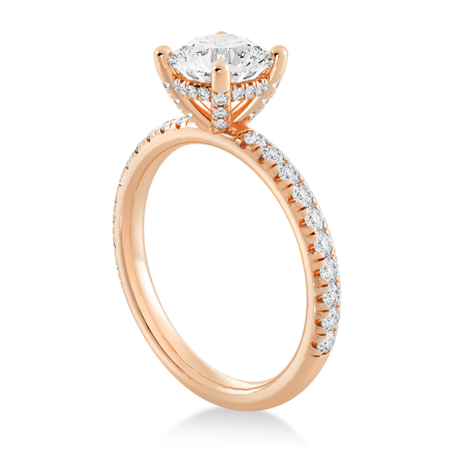 Lab Grown Diamond Hidden Halo Engagement Ring 14k Rose Gold (0.40ct)