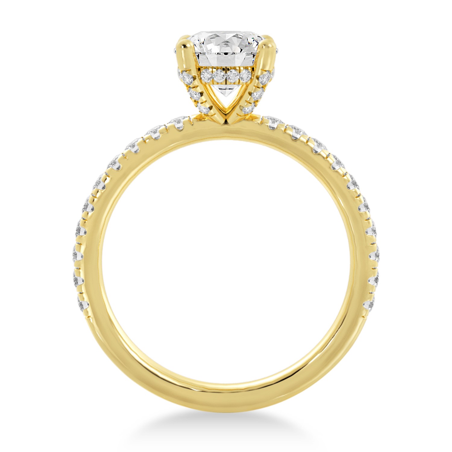 Lab Grown Diamond Hidden Halo Engagement Ring 14k Yellow Gold (0.40ct)