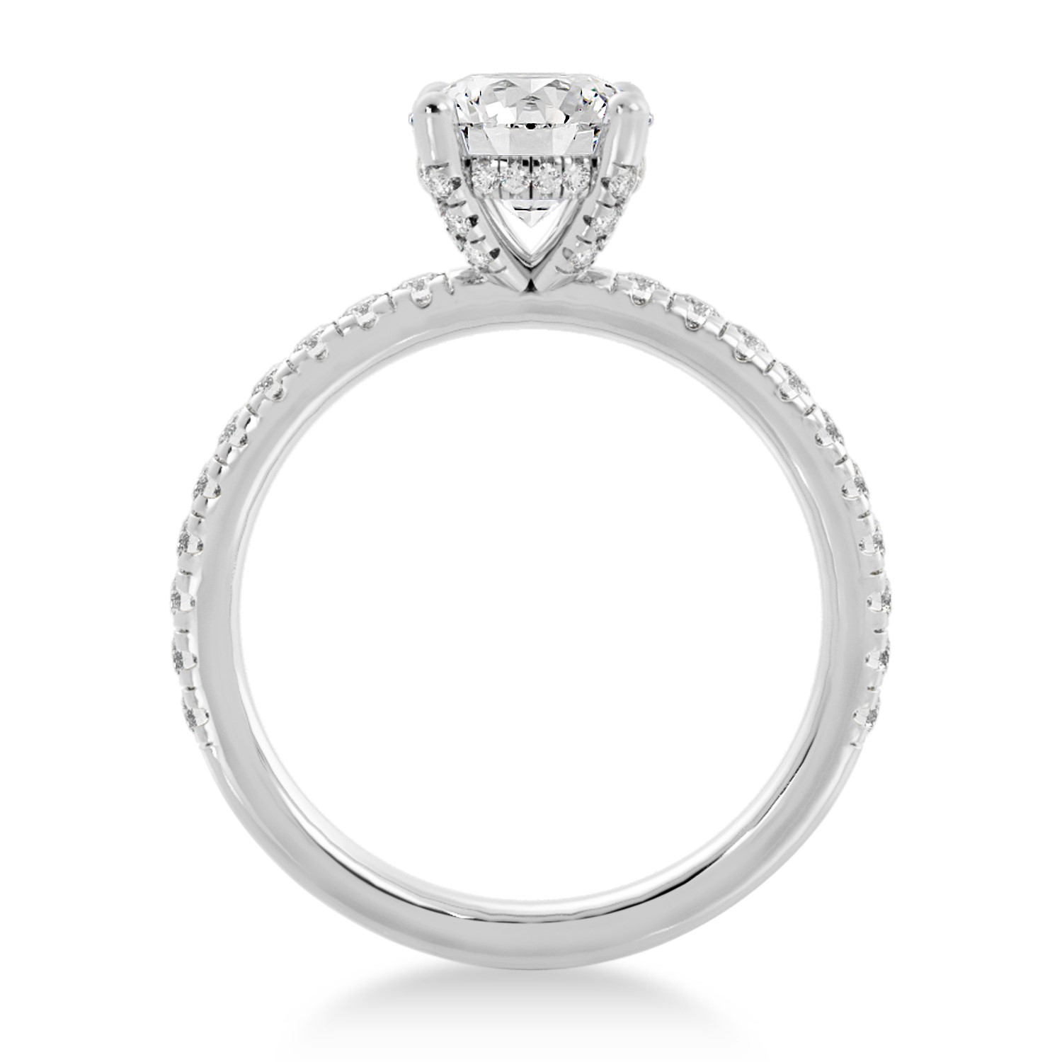Lab Grown Diamond Hidden Halo Engagement Ring 18k White Gold (0.40ct)