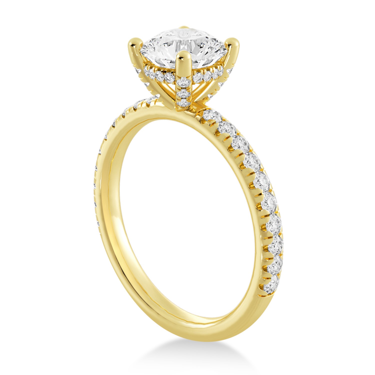 Lab Grown Diamond Hidden Halo Engagement Ring 18k Yellow Gold (0.40ct)