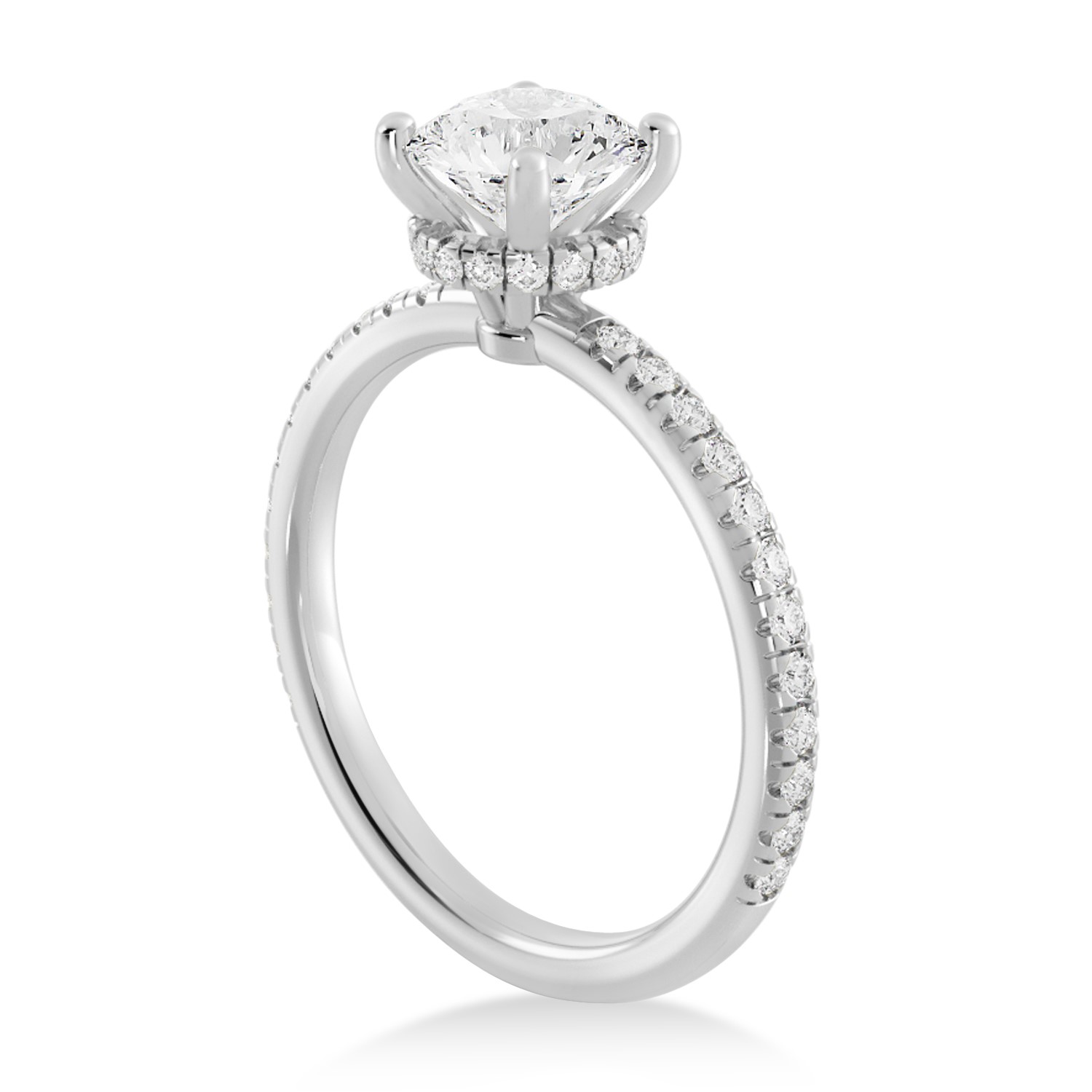 Lab Grown Diamond Pave' Hidden Halo Engagement Ring Platinum (0.33ct)