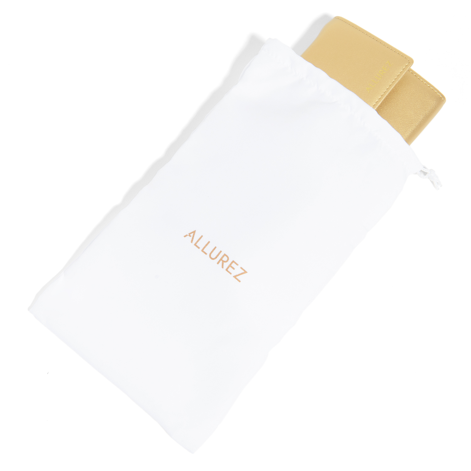 Allurez Foldable Jewelry Travel Organizer Gold Vegan Leather