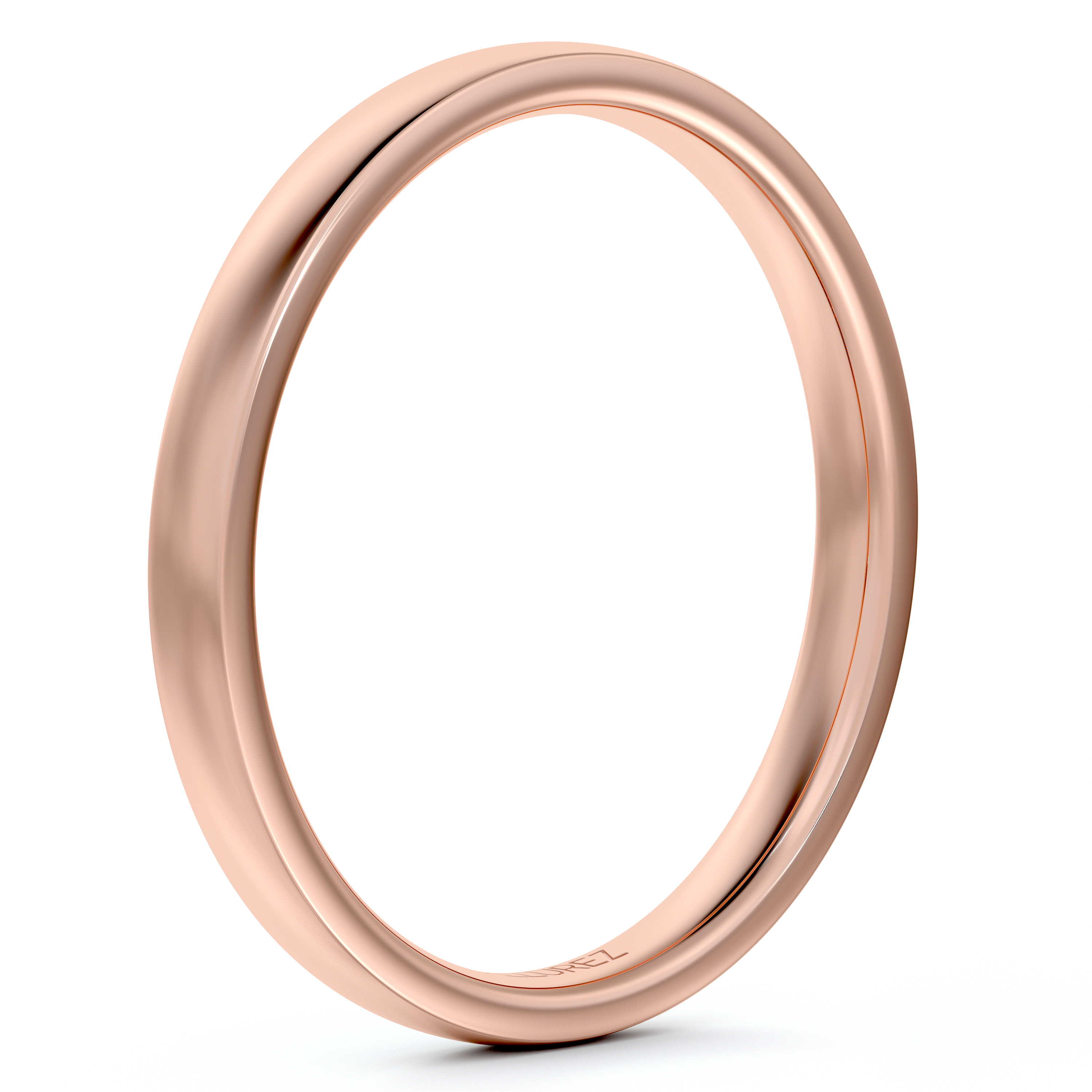 Low Dome Comfort Fit Wedding Ring 14k Rose Gold (2mm)