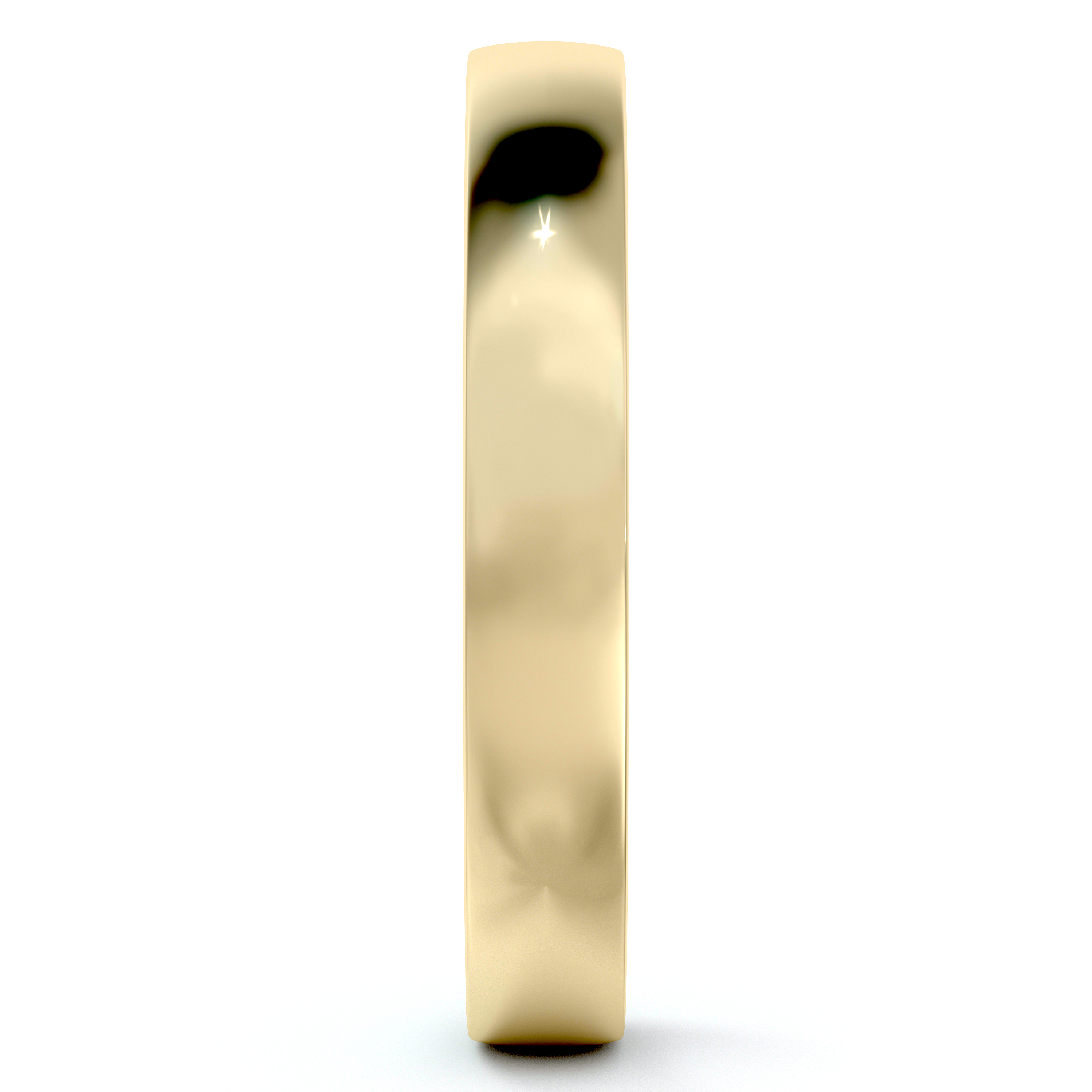 14k Yellow Gold Wedding Ring Low Dome Comfort Fit (3mm)