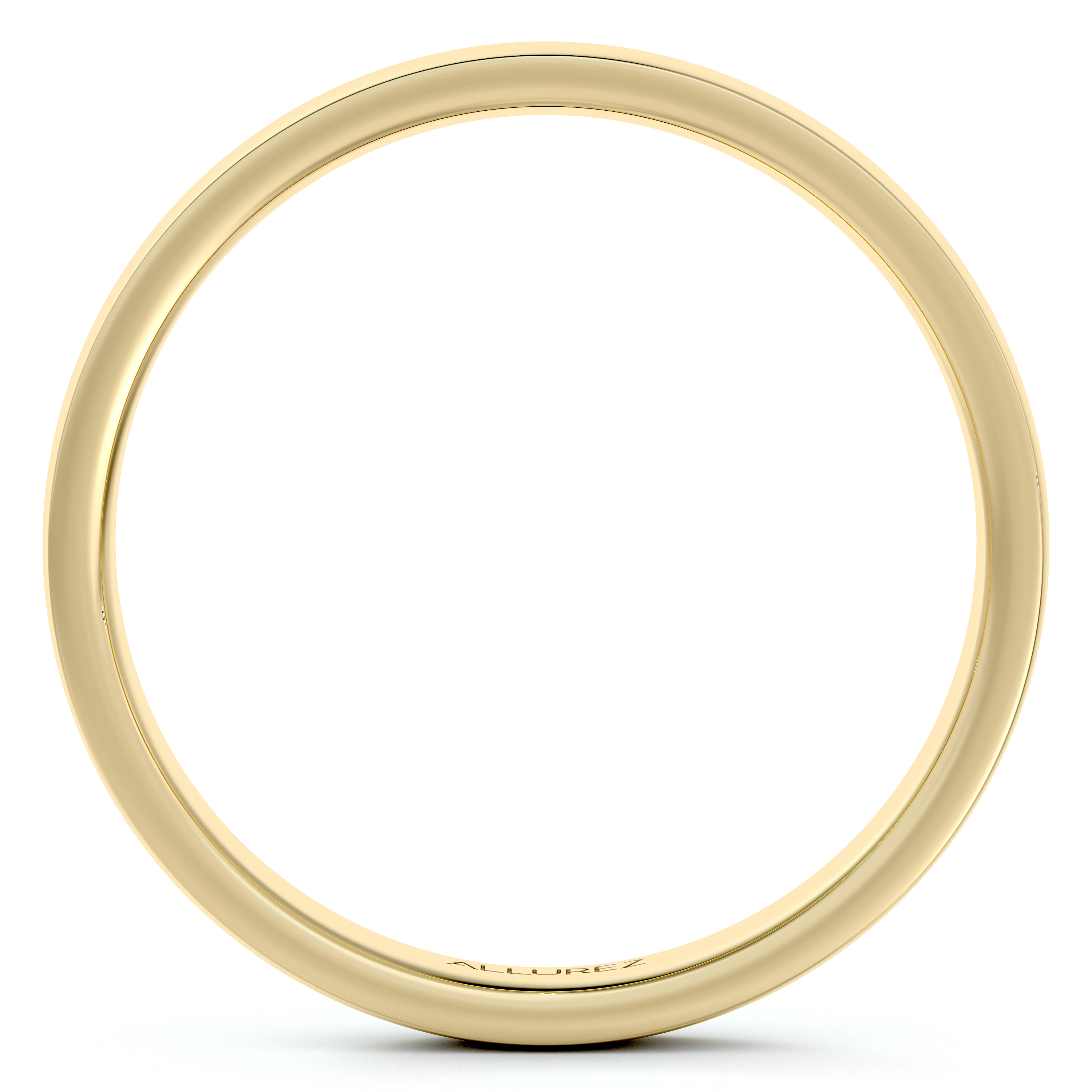 14k Yellow Gold Wedding Ring Low Dome Comfort Fit (3mm)