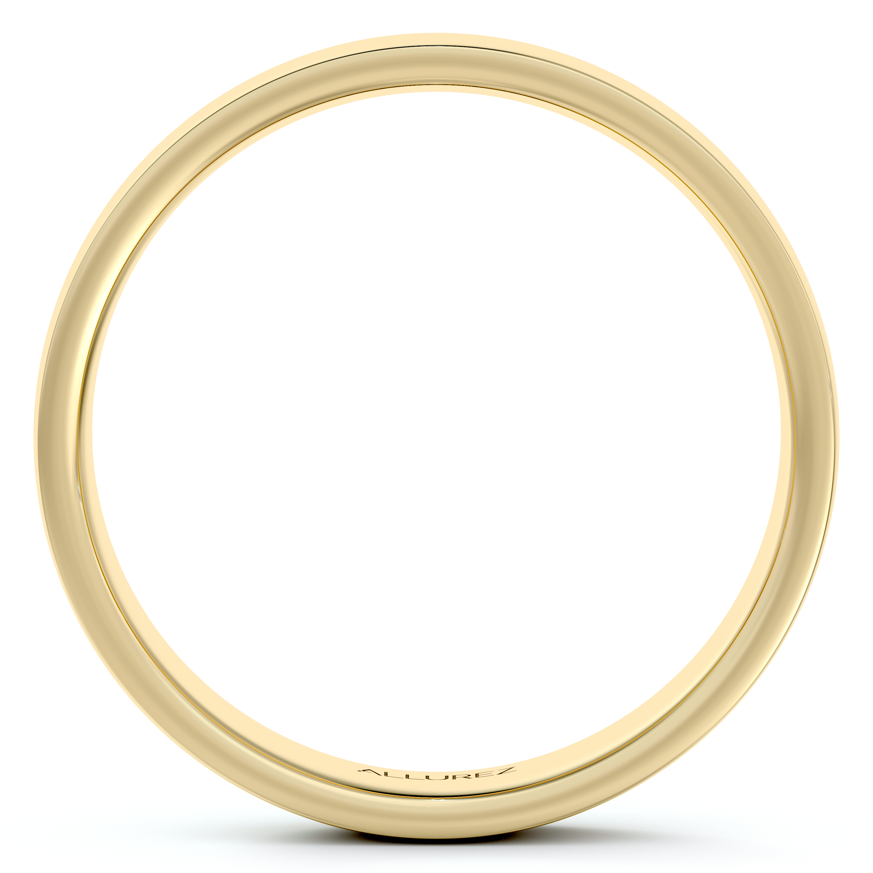 14k Yellow Gold Wedding Ring Low Dome Comfort Fit (4 mm)