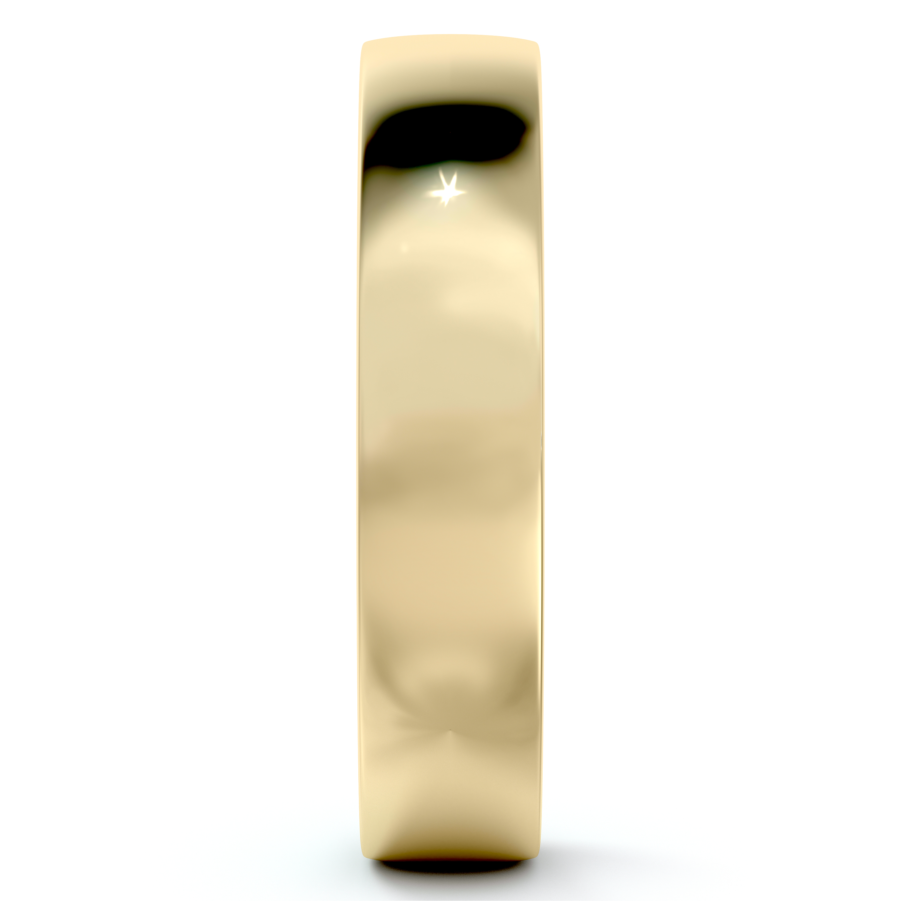 18k Yellow Gold Wedding Ring Low Dome Comfort Fit (4 mm)