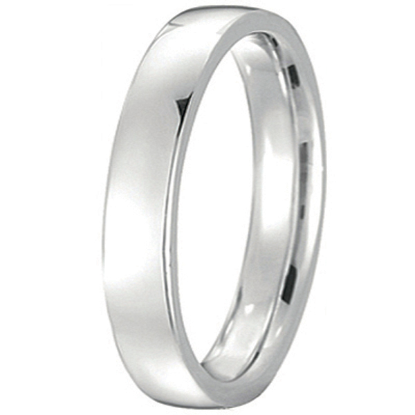 Platinum Wedding Ring Low Dome Comfort Fit (4 mm)
