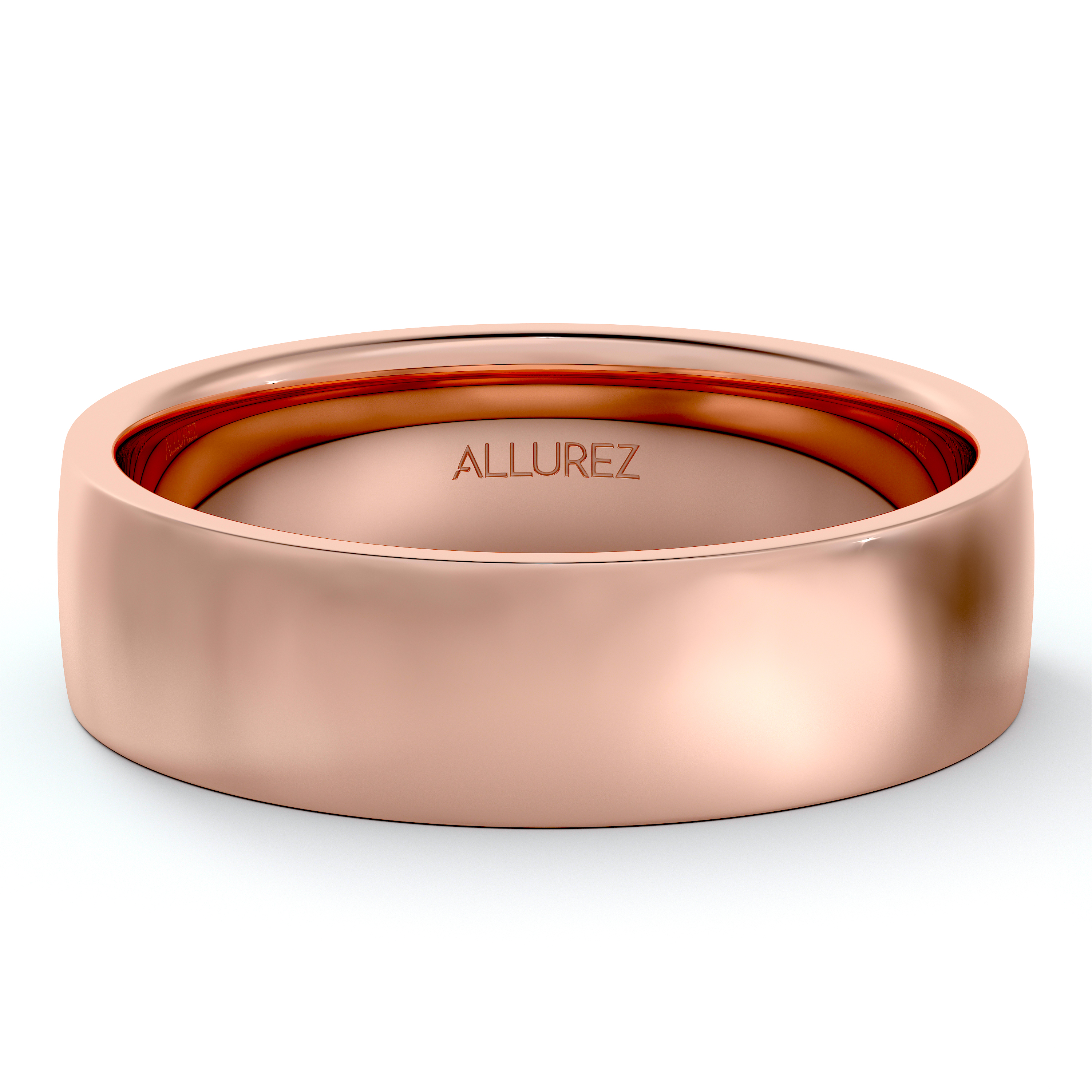 Low Dome Comfort Fit Wedding Ring For Men 14k Rose Gold (5mm)