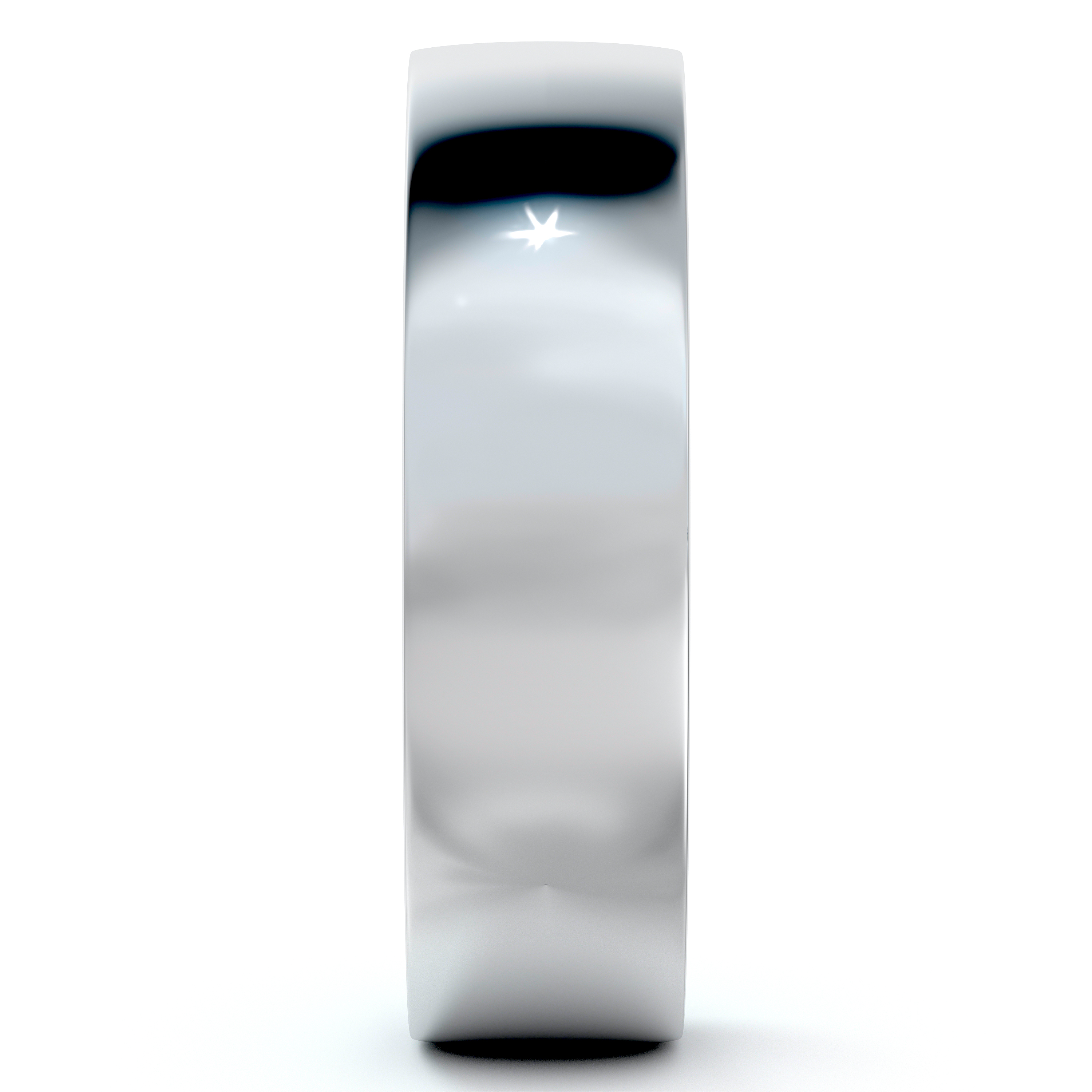 14k White Gold Wedding Ring Low Dome Comfort Fit (5 mm)