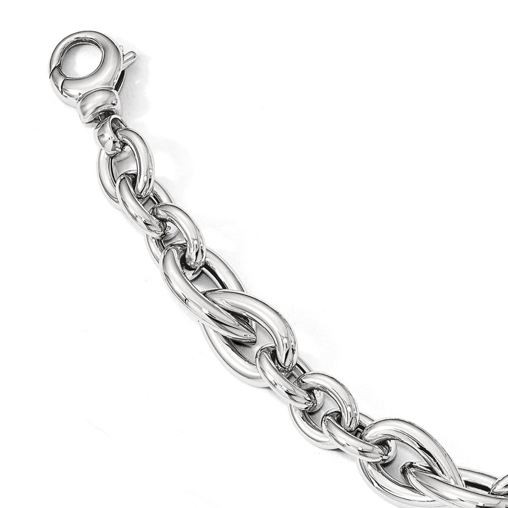 Fancy Polished Elongated Curb Chain Bracelet 14k Yellow Gold