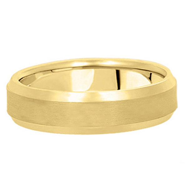 Comfort-Fit Carved Wedding Band in 14k Yellow Gold (6mm)