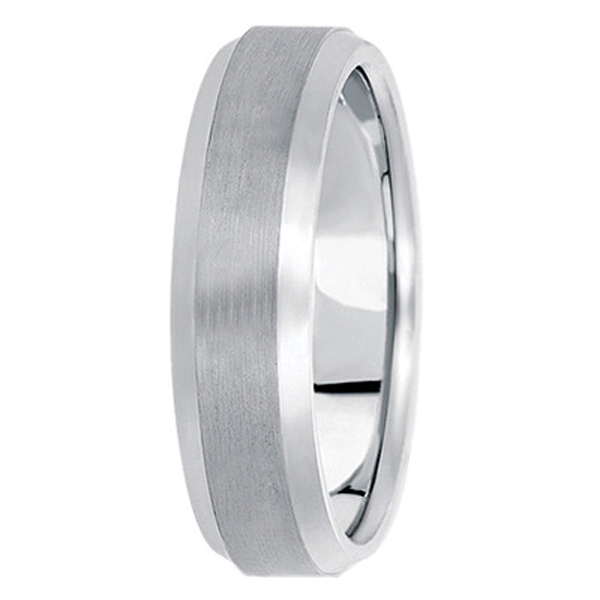 Comfort-Fit Carved Wedding Band in Palladium for Men (6mm)