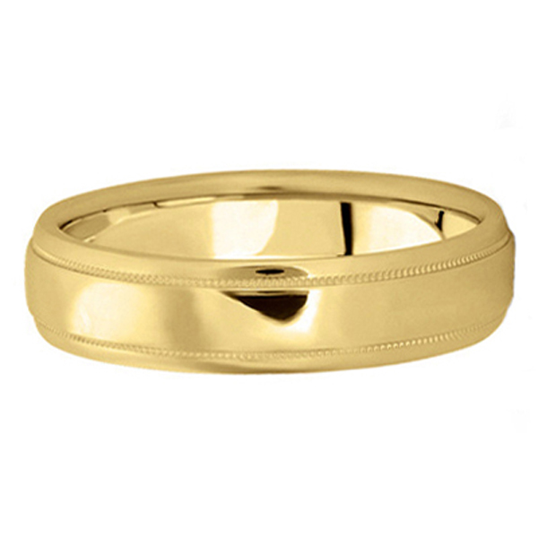 Men's Carved Wedding Band in 18k Yellow Gold (5mm)