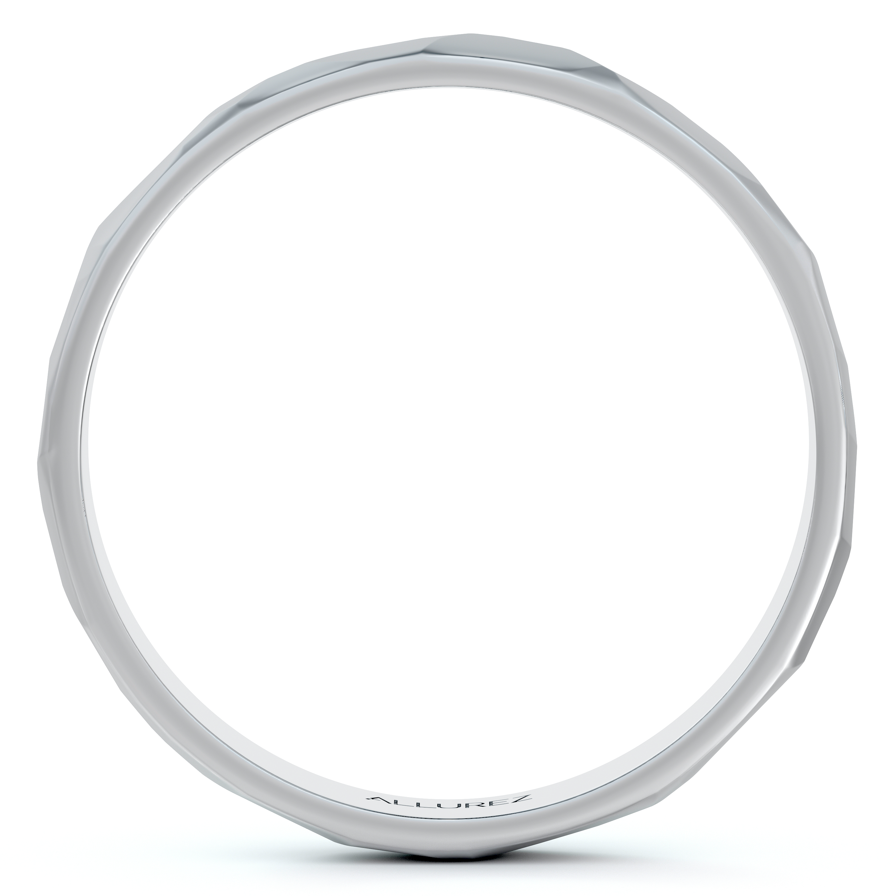 Carved Hammered Finish Wedding Ring Band Palladium (3mm)