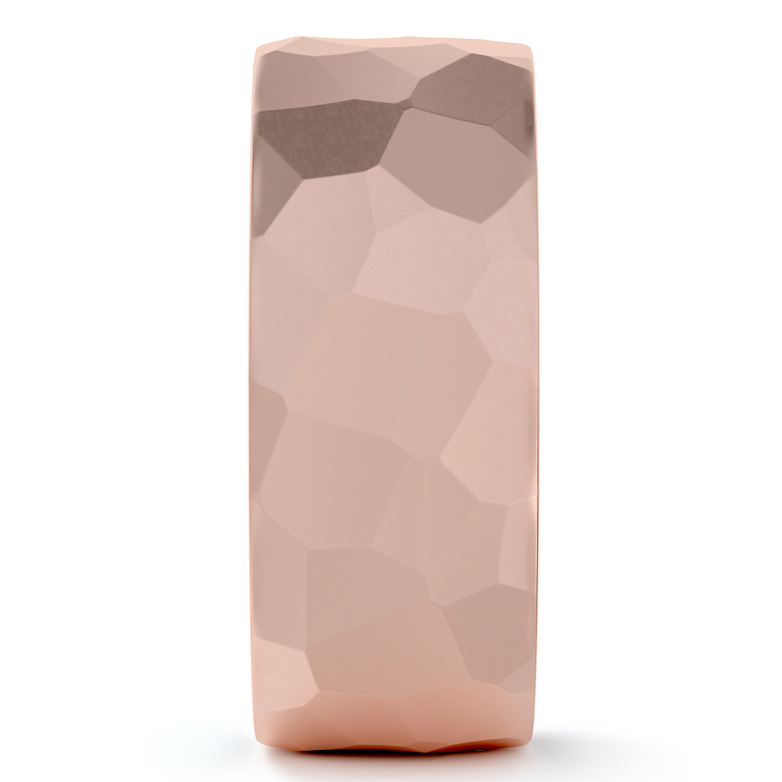 Men's Hammered Finished Carved Band Wedding Ring 14k Rose Gold (7mm)