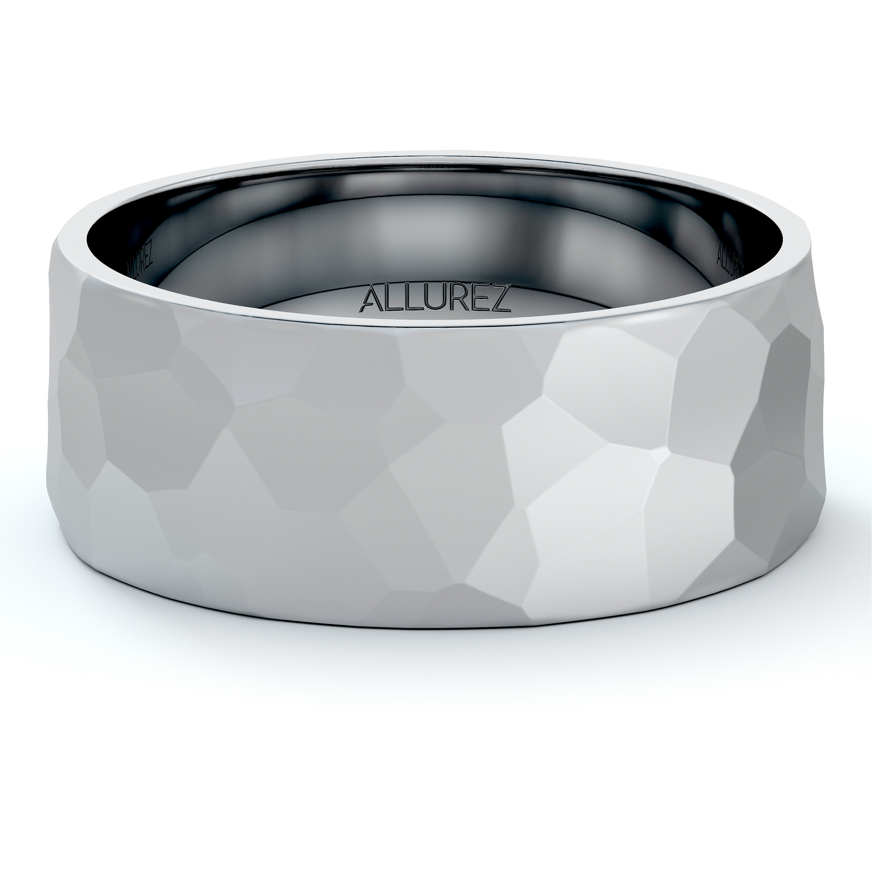 MJ Metals 5mm White Tungsten Carbide Wedding Band - Brushed Curved Center, Polished Edges, Comfort Fit, Scratch Resistant