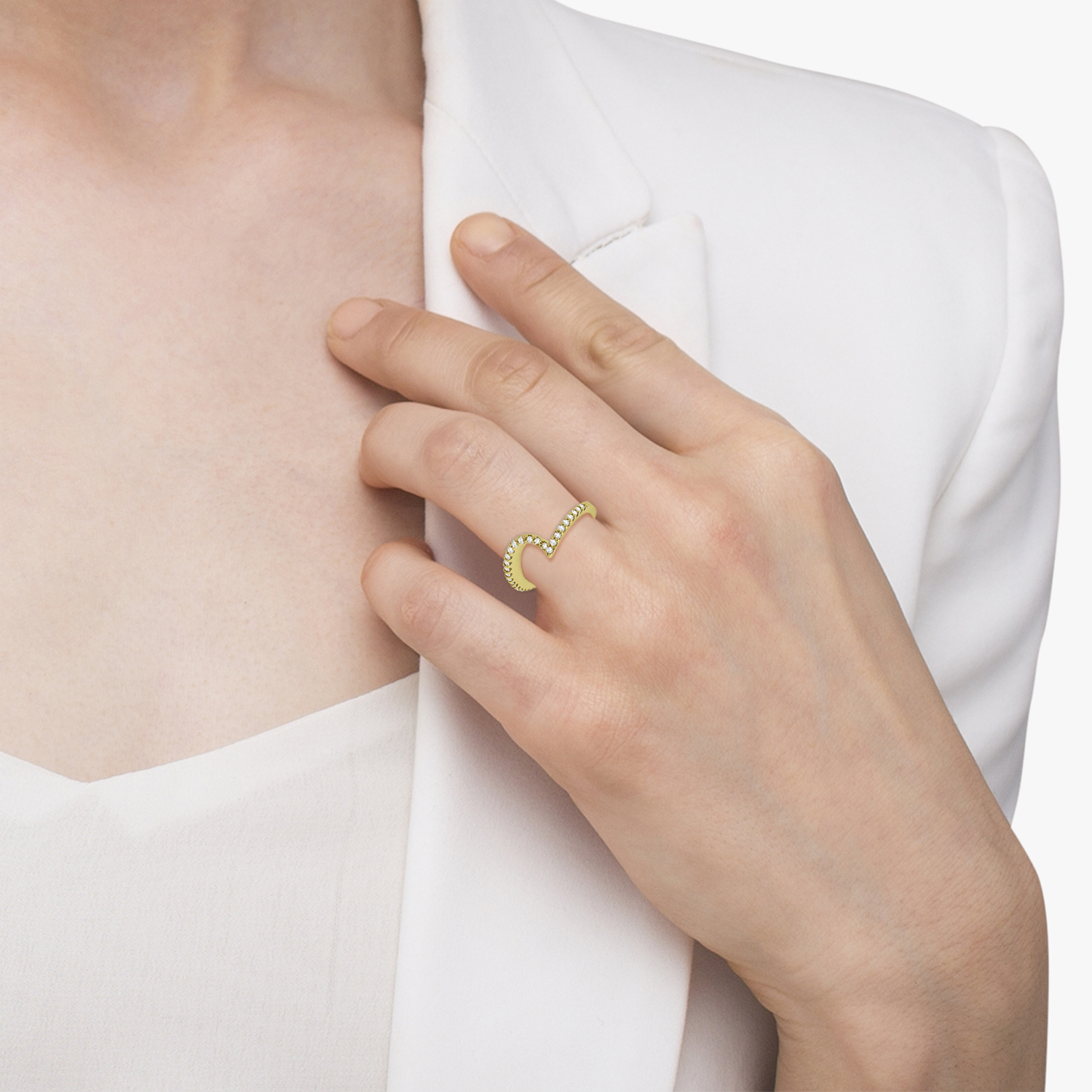 Contour Lab Diamond Wedding Band Prong Set in 14k Yellow Gold 0.25ct