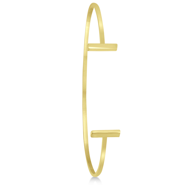T Shape Cuff Bangle Bracelet 14k Yellow Gold - MD37