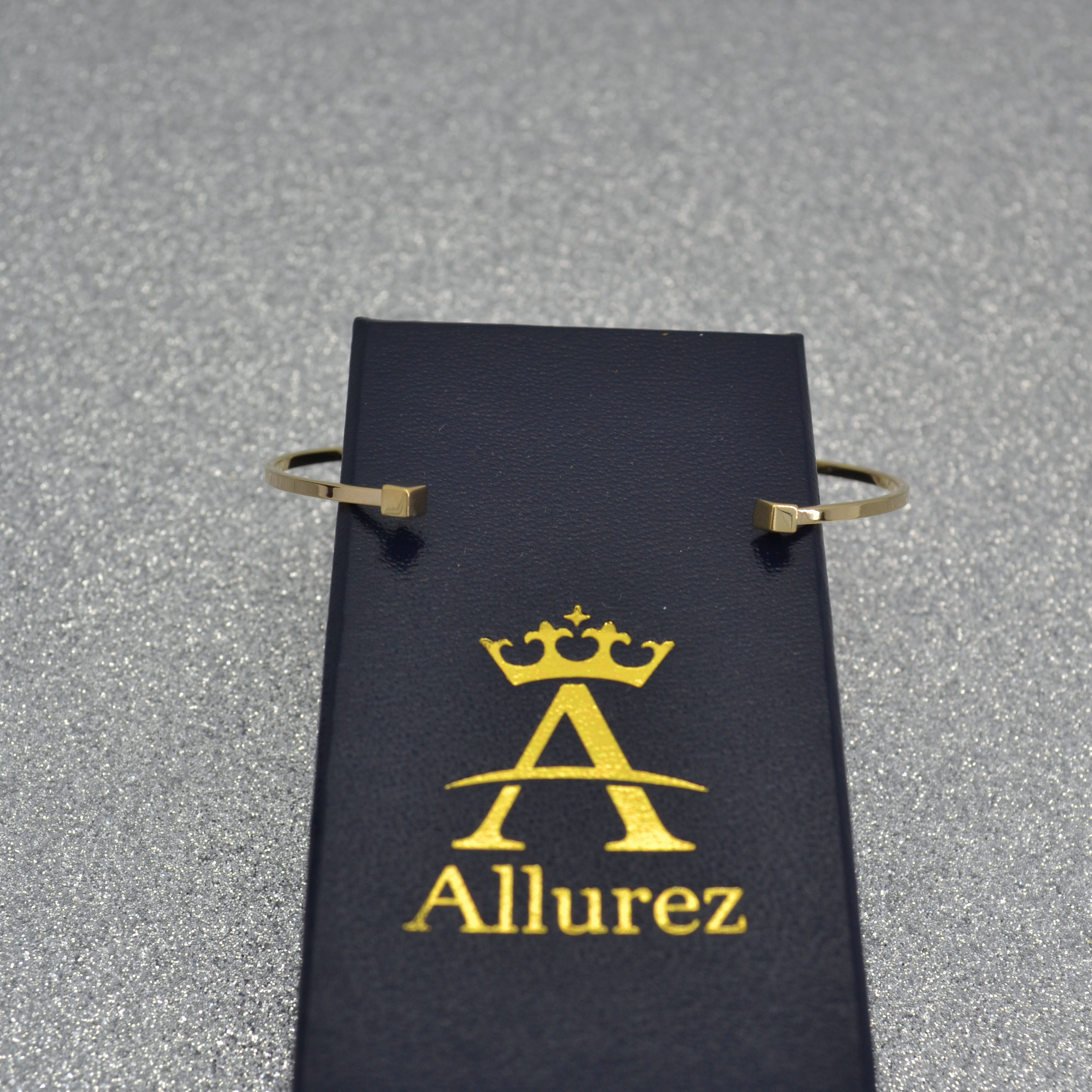 Cube Cuff Bangle Bracelet in 14k Yellow Gold