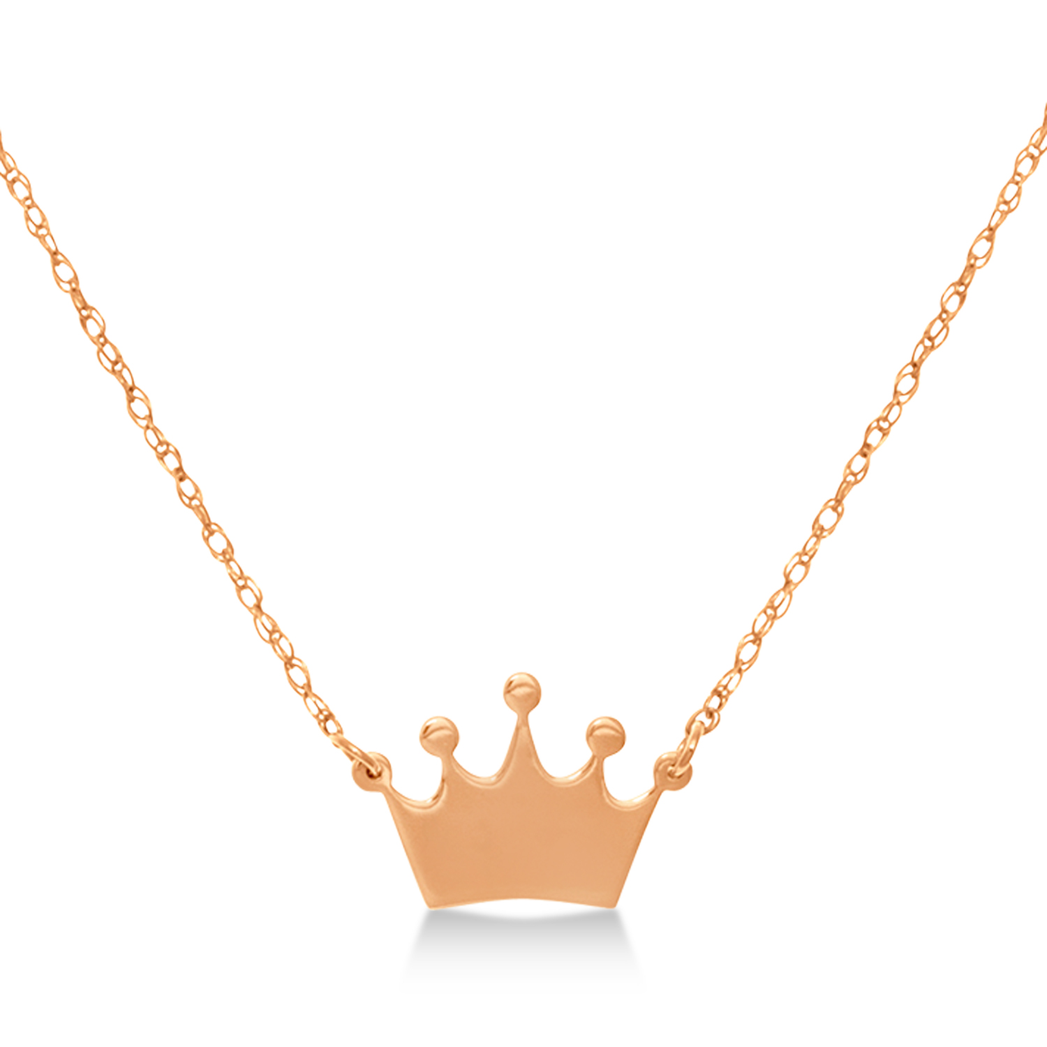 Crown Center Pendant Necklace 14k Rose Gold