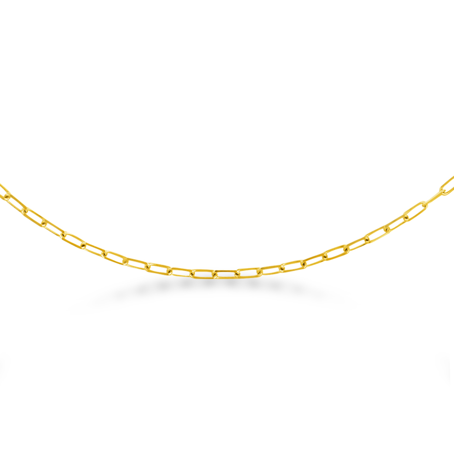 Paperclip Chain Link Choker Necklace 14k Yellow Gold