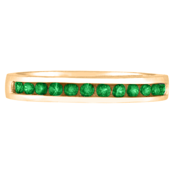 Channel-Set Emerald Band Stackable Ring 14k Rose Gold (0.40ct)