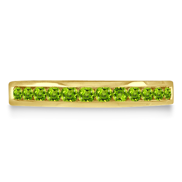 Channel-Set Peridot Stackable Ring in 14k Yellow Gold (0.40ct)