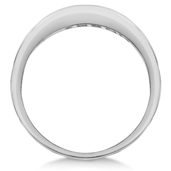 Princess-Cut Channel-Set Blue Topaz Gemstone Ring 14k White Gold (1.00ct)