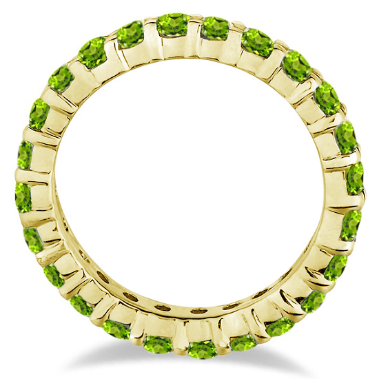 Peridot Eternity Ring Band 14k Yellow Gold (1.07ct) IR1661