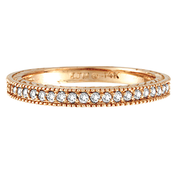 Diamond Eternity Wedding Ring Band in 14K Rose Gold (0.31ctw)