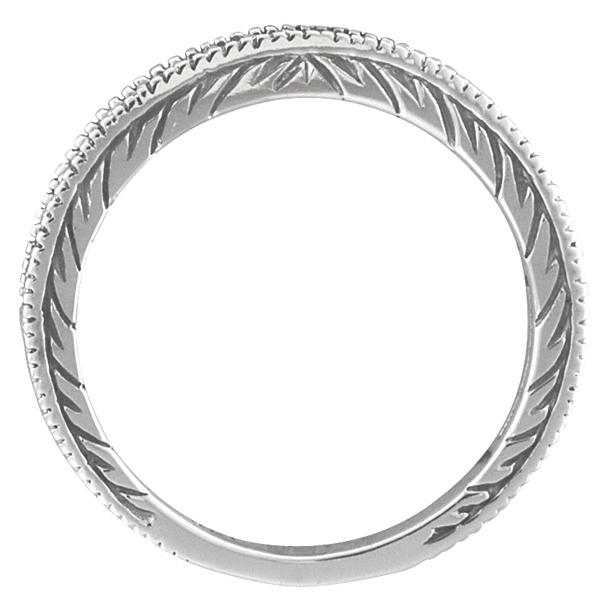 Ruby Stackable Ring Band Milgrain Edges 14k White Gold (0.25ct)