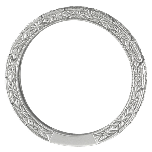 Emerald Stackable Ring Band 14k White Gold