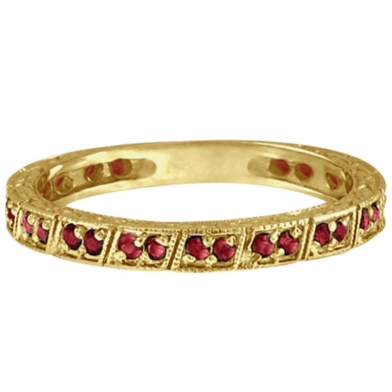 Stackable Ring Anniversary Band 14k Yellow Gold 0.27ct IR785