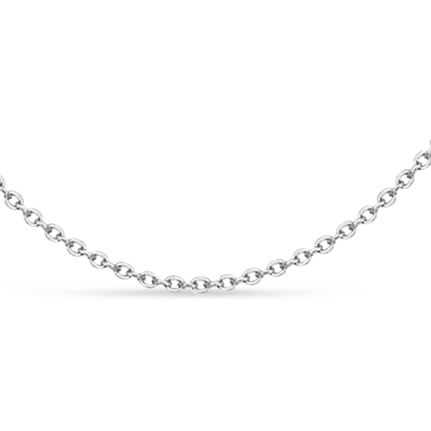 Cable Chain Necklace With Lobster Lock 14k White Gold