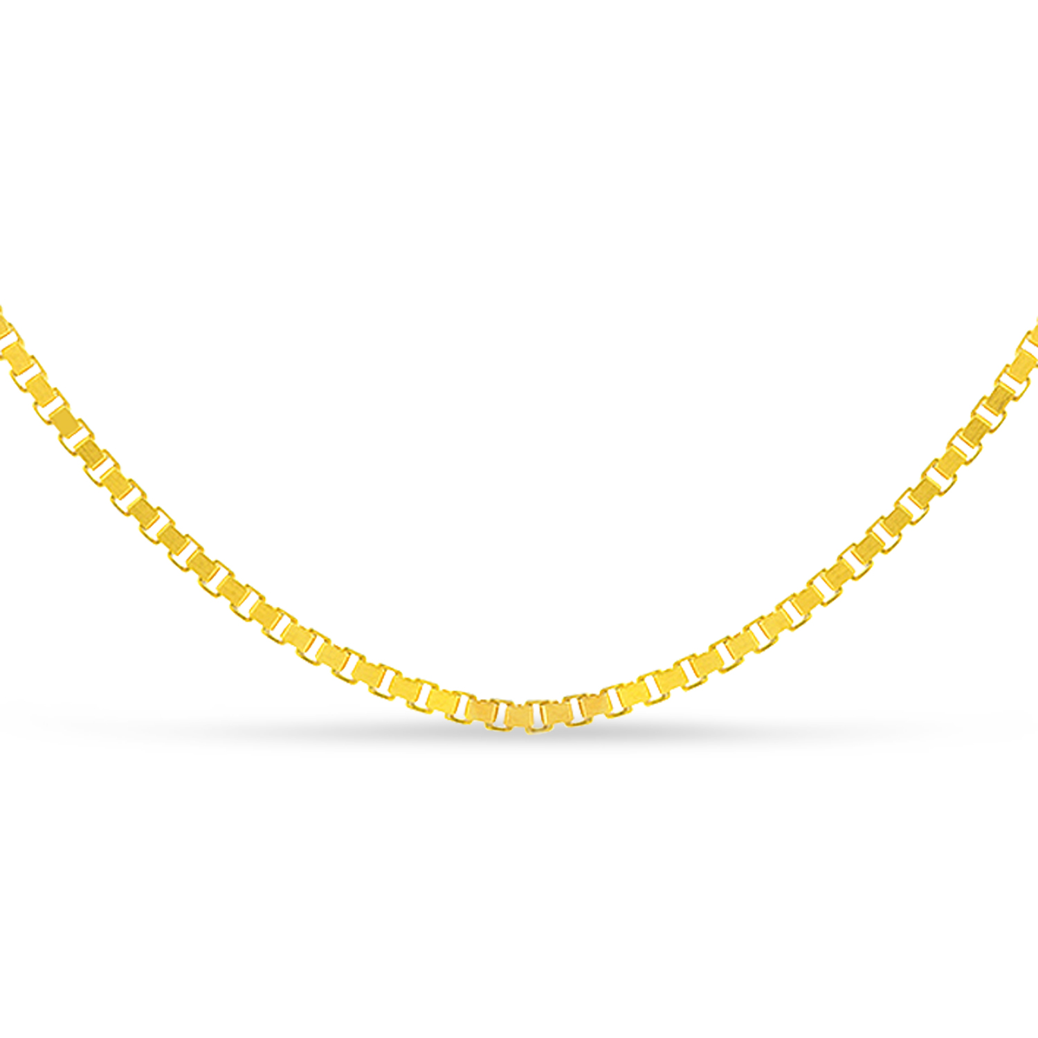 Large Box Chain Necklace With Lobster Lock 14k Yellow Gold