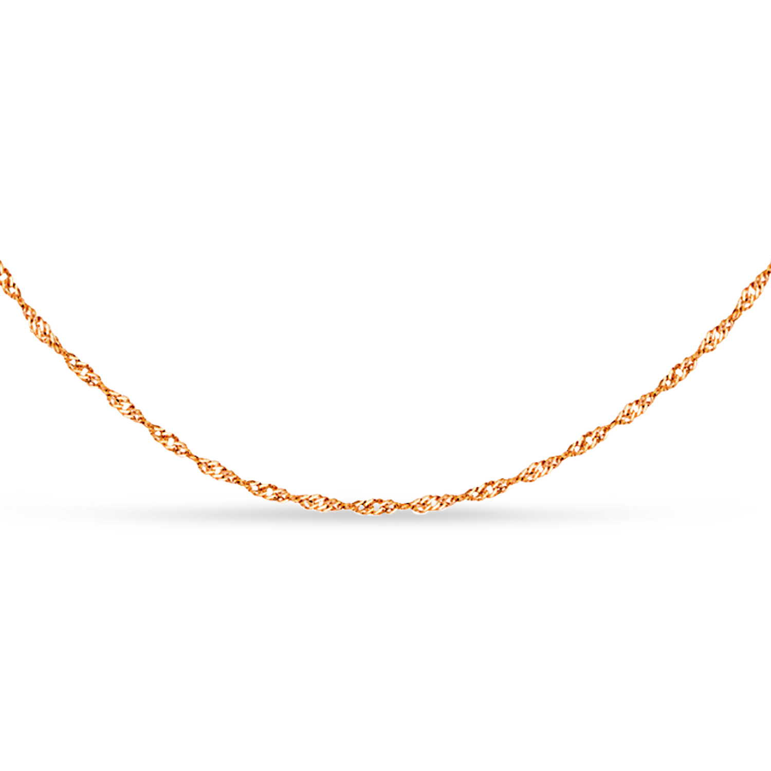 Singapore Chain Necklace With Lobster Lock 14k Rose Gold