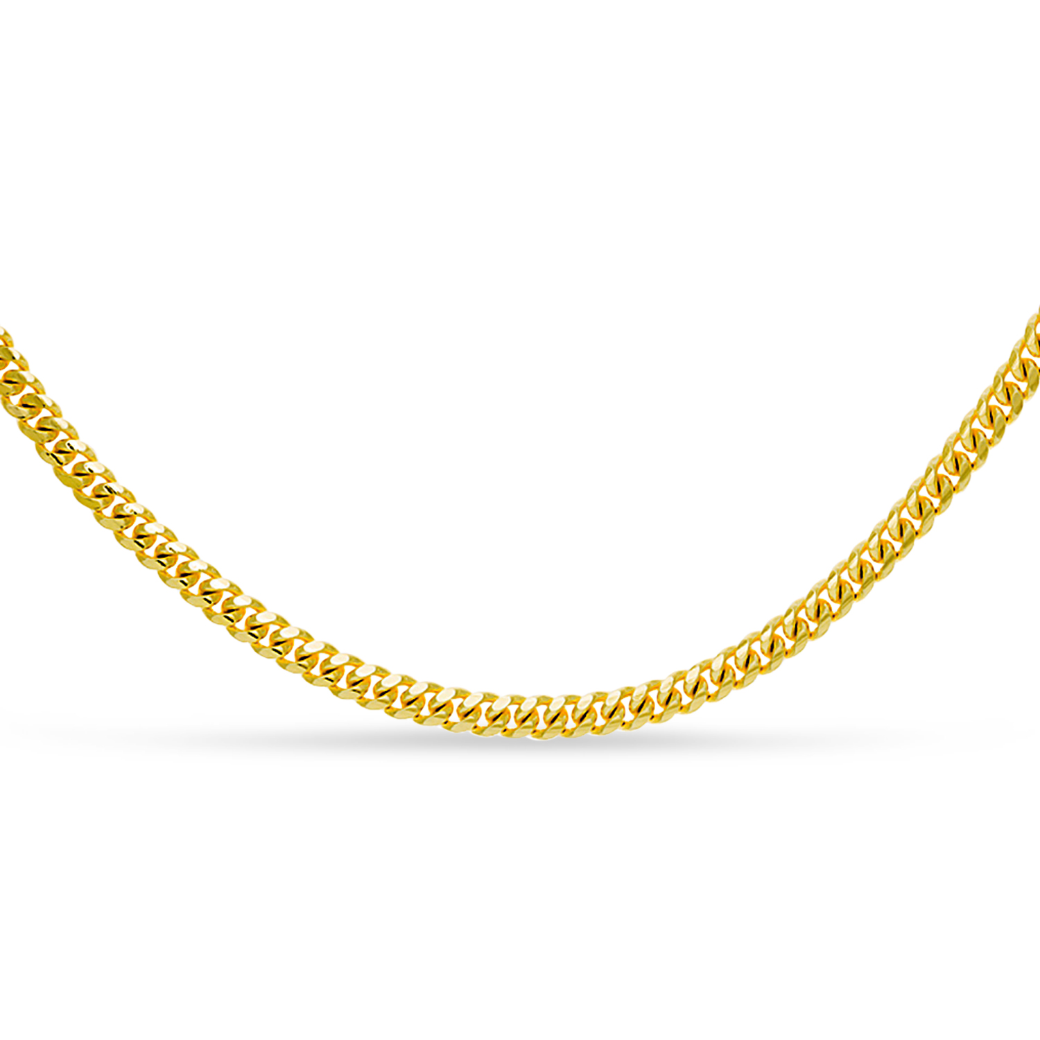 Small Miami Cuban Chain Necklace 14k Yellow Gold