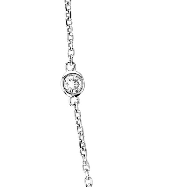 Moissanite Station Necklace Bezel-Set 14k White Gold (3.00 ctw)
