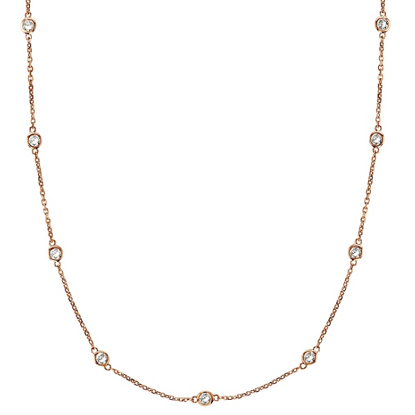 Lab Grown Diamonds By The Yard Station Necklace 14k Rose Gold (0.33 ctw)