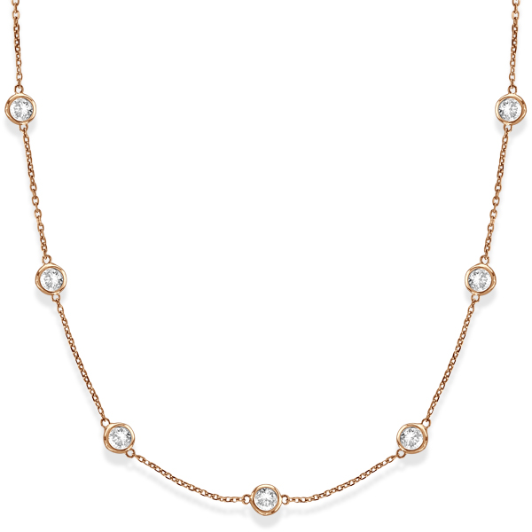 Rose gold bezel necklace Clearance